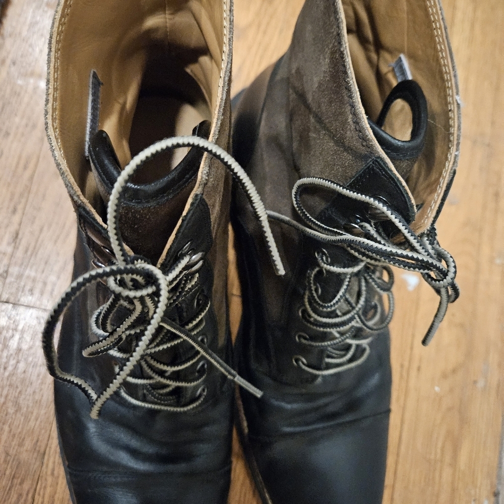 Cole Haan Lunargrand Mens Boot forest Camo Green Black Army Leather Size 13M - Picture 7 of 7